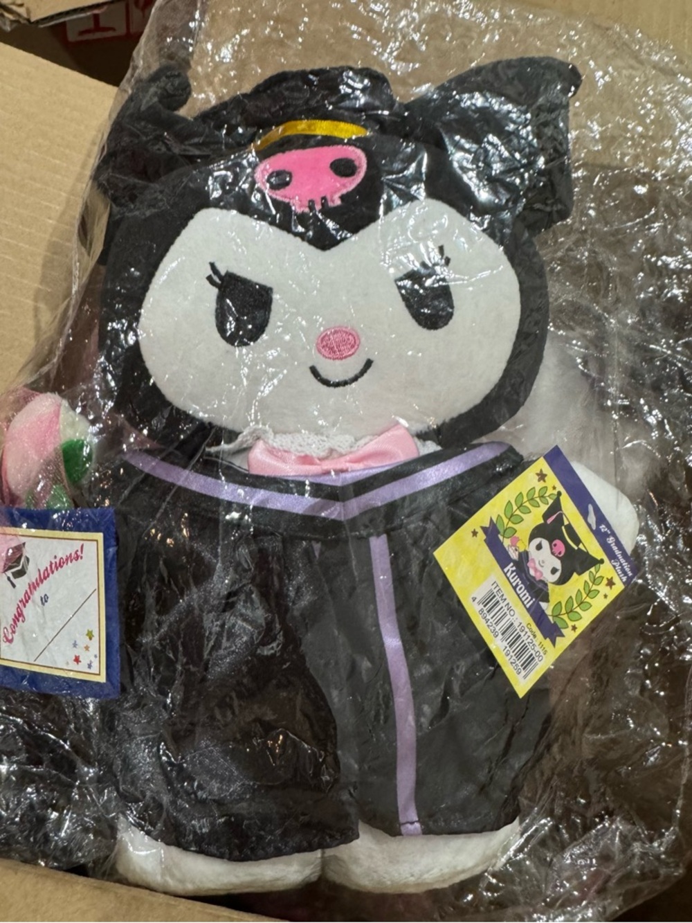 Kuromi Graduation 10” Plush Purple and Black - Picture 2 of 3